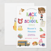 Zurück zur Schulparty Einladung (Vorne/Hinten)