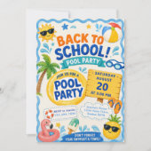 Zurück zur Schulpoolparty Einladung (Vorderseite)