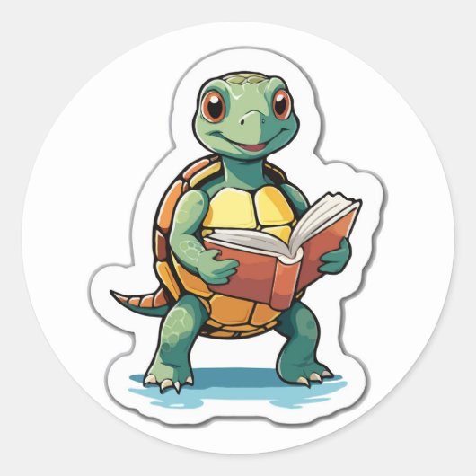 Zurück zur Schulschildkröte - Ein langsamer und st Runder Aufkleber (Vorderseite)