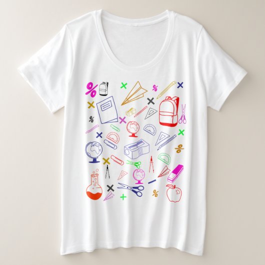 Zurück zur Schulstruktur Große Größe T-Shirt (Design vorne)