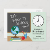 Zurück zur Schulzeit Personalisierter Lehrer Postkarte (Vorne/Hinten)