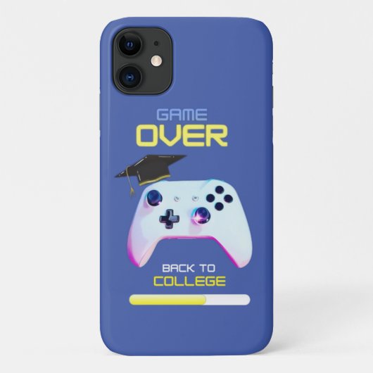 zurück zur Uni gelber blauer Glitzer Case-Mate iPhone Hülle (Rückseite)