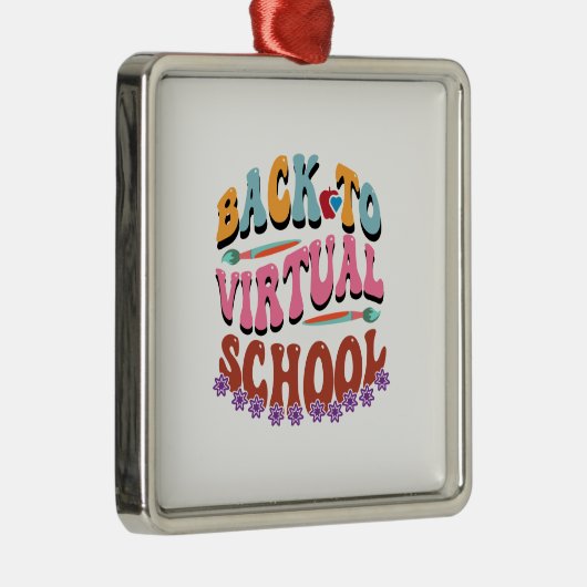 Zurück zur virtuellen Schule Ornament Aus Metall (Rechts)