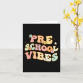 Zurück zur Vorschule Vibes Retro Studentenlehrer Karte (Gelbe Blume)