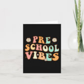 Zurück zur Vorschule Vibes Retro Teacher Nury Karte (Vorderseite)