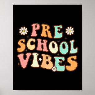 Zurück zur Vorschule Vibes Retro Teacher Nury Poster