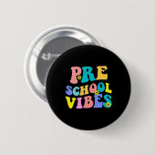 Zurück zur Vorschule Vibes Studentenlehrerin Ret Button (Vorne & Hinten)