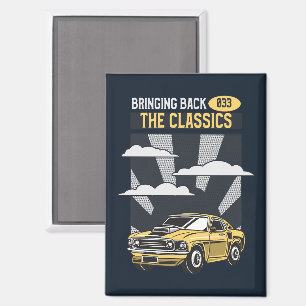 Zurückbringen des klassischen Retro-Muskelwagens Magnet