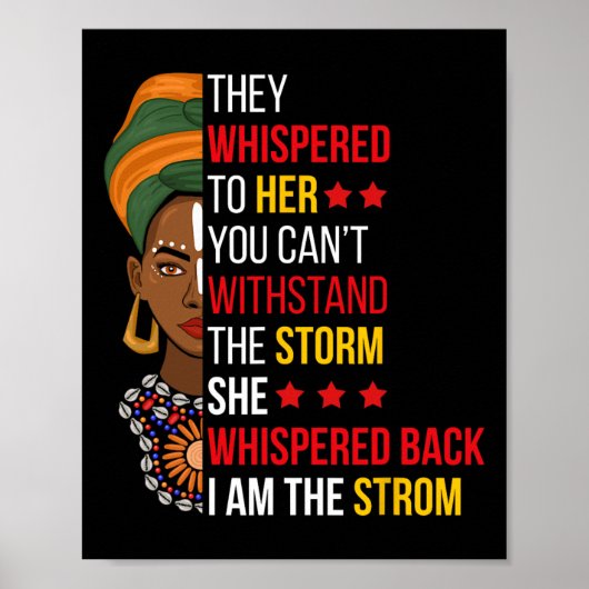 zurückflüstern Ich bin der Sturm Bhm Stolz Afrikan Poster (Vorne)