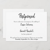 "Zurückgestellt" Ankündigung der Hochzeitsfeier (Vorne/Hinten)