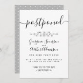 "Zurückgestellt" Black & White Script Hochzeitswec Einladung (Vorne/Hinten)