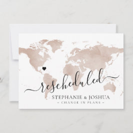 Zurückgestellt Umplante Hochzeit in Urlaubsort Tan Ankündigung