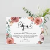 Zurückgestellte Ereignisankündigung Dusty Blue Pea Einladung (Stehend Vorderseite)