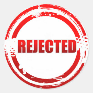 zurückgewiesen runder aufkleber