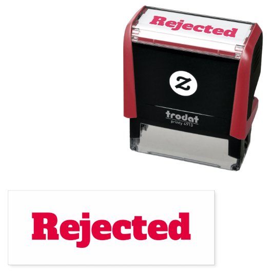 Zurückgewiesene einfache Briefmarke Permastempel (Beispiel)