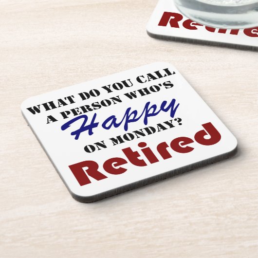 Zurückgezogen auf lustigem Ruhestand Montages Untersetzer (Linke Seite)