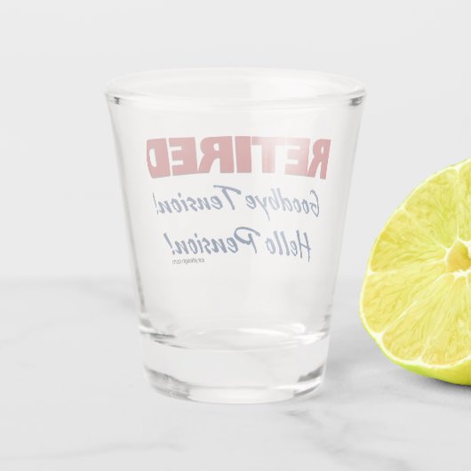 Zurückgezogen: Auf Wiedersehen Spannungs-hallo Schnapsglas (Rückseite)