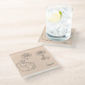 Zurückgezogen Glasuntersetzer (Schrägansicht)