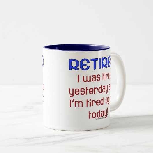 Zurückgezogen oder ermüdet? zweifarbige tasse (VorderseiteRechts)