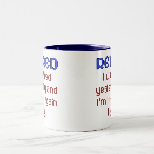 Zurückgezogen oder ermüdet? zweifarbige tasse (Mittel)