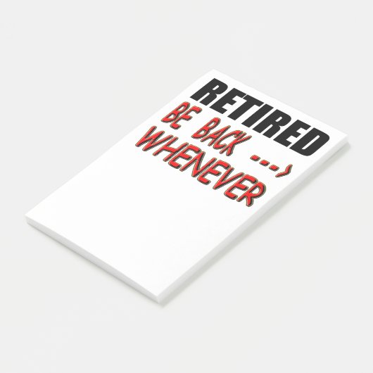 Zurückgezogen seien Sie zurück wann immer Post-it Klebezettel (angewinkelt)