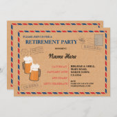 Zurückgezogene die Ruhestands-Party-Postpostkarte Einladung (Vorne/Hinten)