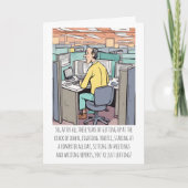 Zurücklegende männliche Büromitarbeiter Funny Cust Karte (Vorderseite)