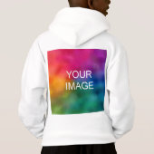 Zurückliegende Designs für Jungs mit weißer Vorlag Hoodie (Rückseite)
