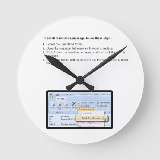 zurückrufen runde wanduhr (Vorderseite)