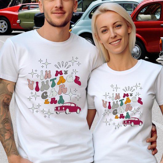 Zurücksetzen des benutzerdefinierten Vintage Car-T T-Shirt