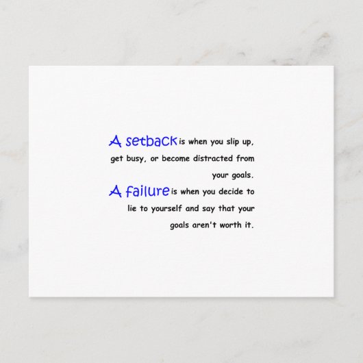 Zurücksetzen Vs. Fehler Postkarte (Vorderseite)