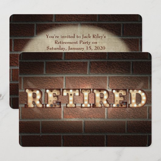 Zurücktreten bei Markisenleuchten auf Backstein Einladung (Vorne/Hinten)