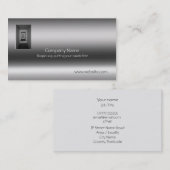 Zurücktretenkorridor Metallisch-Blick Schablone Visitenkarte (Vorne/Hinten)