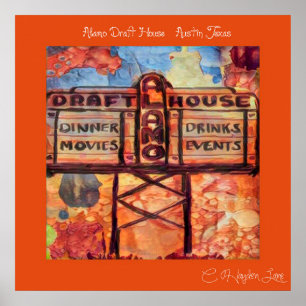 Zurückwerfen Austin Alamo Tiefdruck Poster