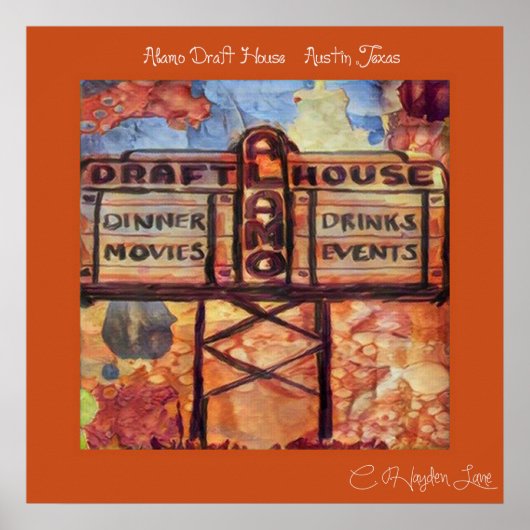 Zurückwerfen Austin Alamo Tiefdruck Poster (Vorne)