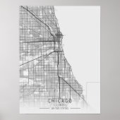 Zurzeit Chicago Illinois Street Map Poster (Vorne)
