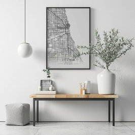 Zurzeit Chicago Illinois Street Map Poster