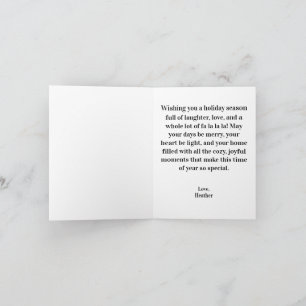 Zurzeit viel Fa La La La Los Feiertagskarte