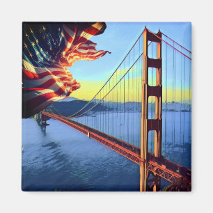 zUS006 GOLDEN GATE, Bridge, San Francisco, Kühlsch Magnet