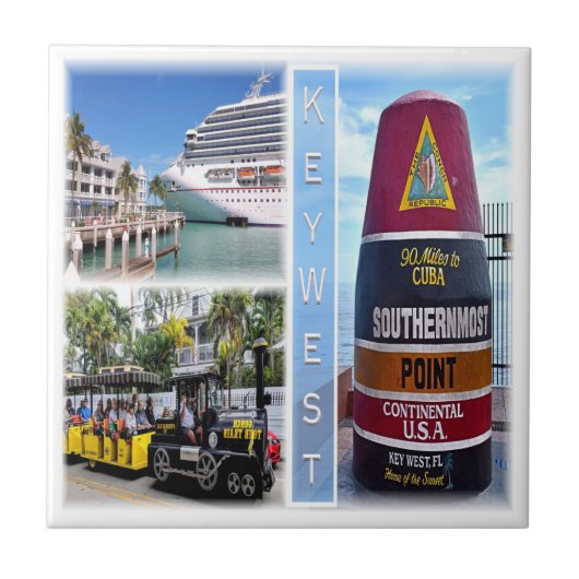 zUS020 KEY WEST, Mosaik, Florida, Amerika, Fliese (Vorderseite)