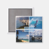 zUS021 HAWAII, Mosaik, Honolulu, Amerika, Kühlschr Magnet (Vorderseite/Rückseite)