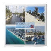 zUS022 FORT LAUDERDALE, Mosaik, Florida, Fliese (Vorderseite)
