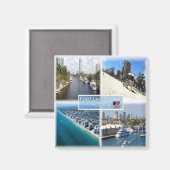 zUS022 FORT LAUDERDALE, Mosaik, Florida, Kühlschra Magnet (Vorderseite/Rückseite)