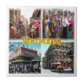 zUS024 NEW ORLEANS, Bourbon Street, Mosaik, Fliese (Vorderseite)