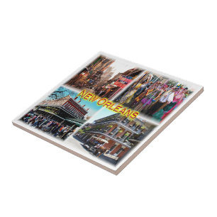 zUS024 NEW ORLEANS, Bourbon Street, Mosaik, Fliese