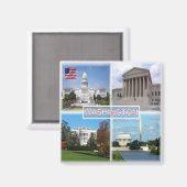 ZUS026 WASHINGTON, Mosaik, Amerika, Kühlschrank Magnet (Vorderseite/Rückseite)