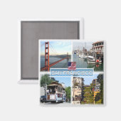 zUS029 SAN FRANCISCO, Mosaik, Kalifornien, Kühlsch Magnet (Vorderseite/Rückseite)