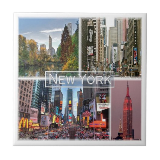 zUS035 NEW YORK, Mosaik, Amerika, Fliese (Vorderseite)