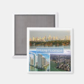 zUS038 MIAMI, FLORIDA, Mosaik, Amerika, Kühlschran Magnet (Vorderseite/Rückseite)