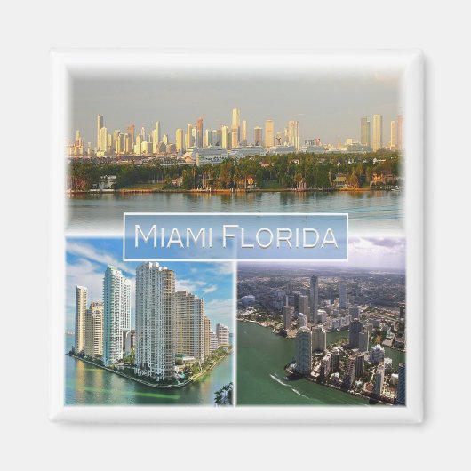 zUS038 MIAMI, FLORIDA, Mosaik, Amerika, Kühlschran Magnet (Vorne)